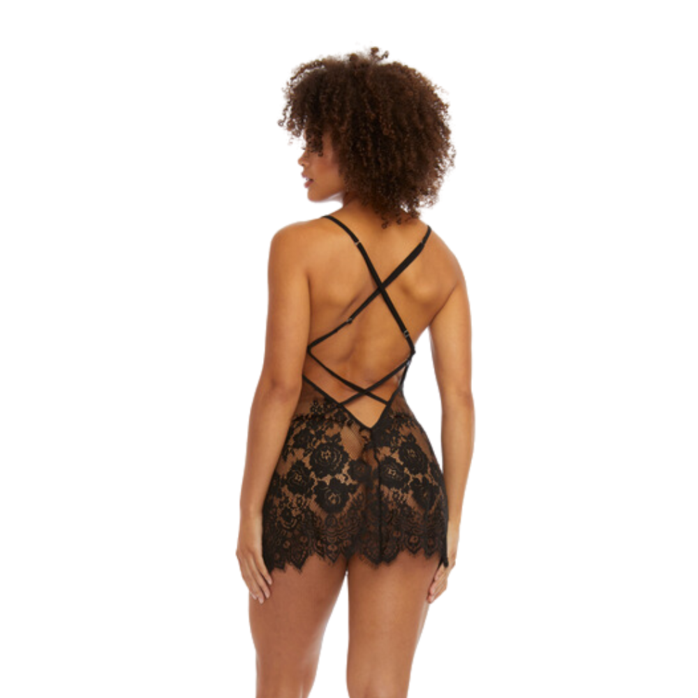 Floral Lace & Mesh Chemise