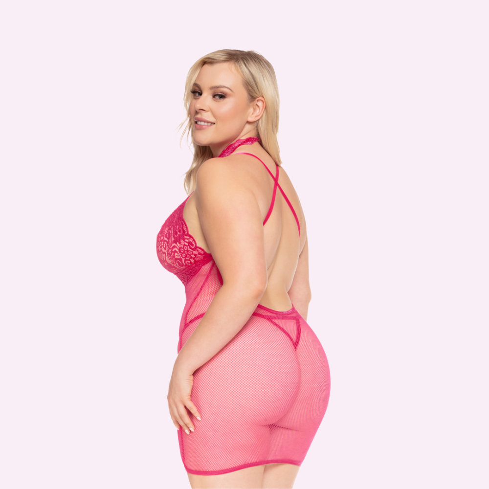 Sheer Collared Slip with G-string