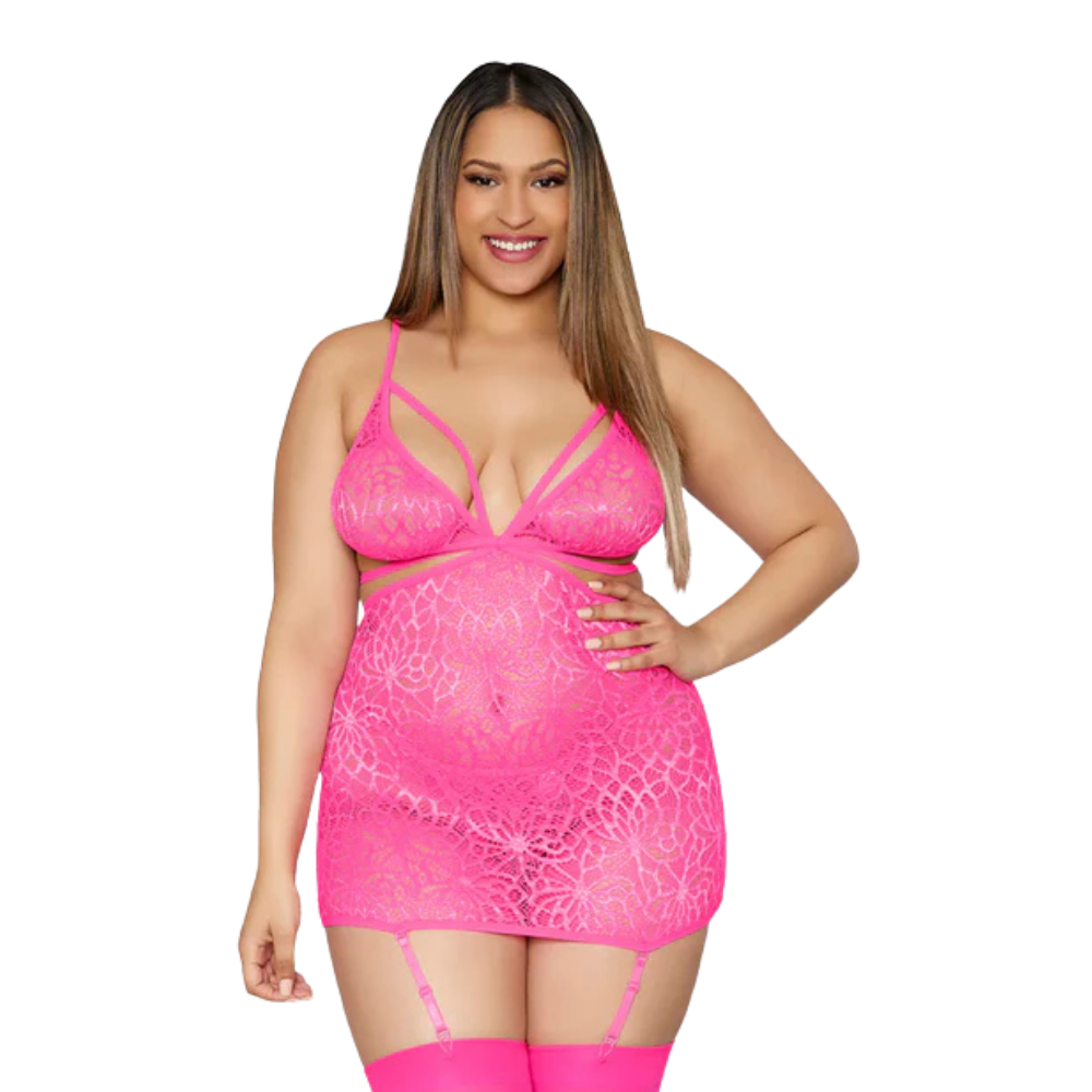 Mosaic Lace Garter Slip