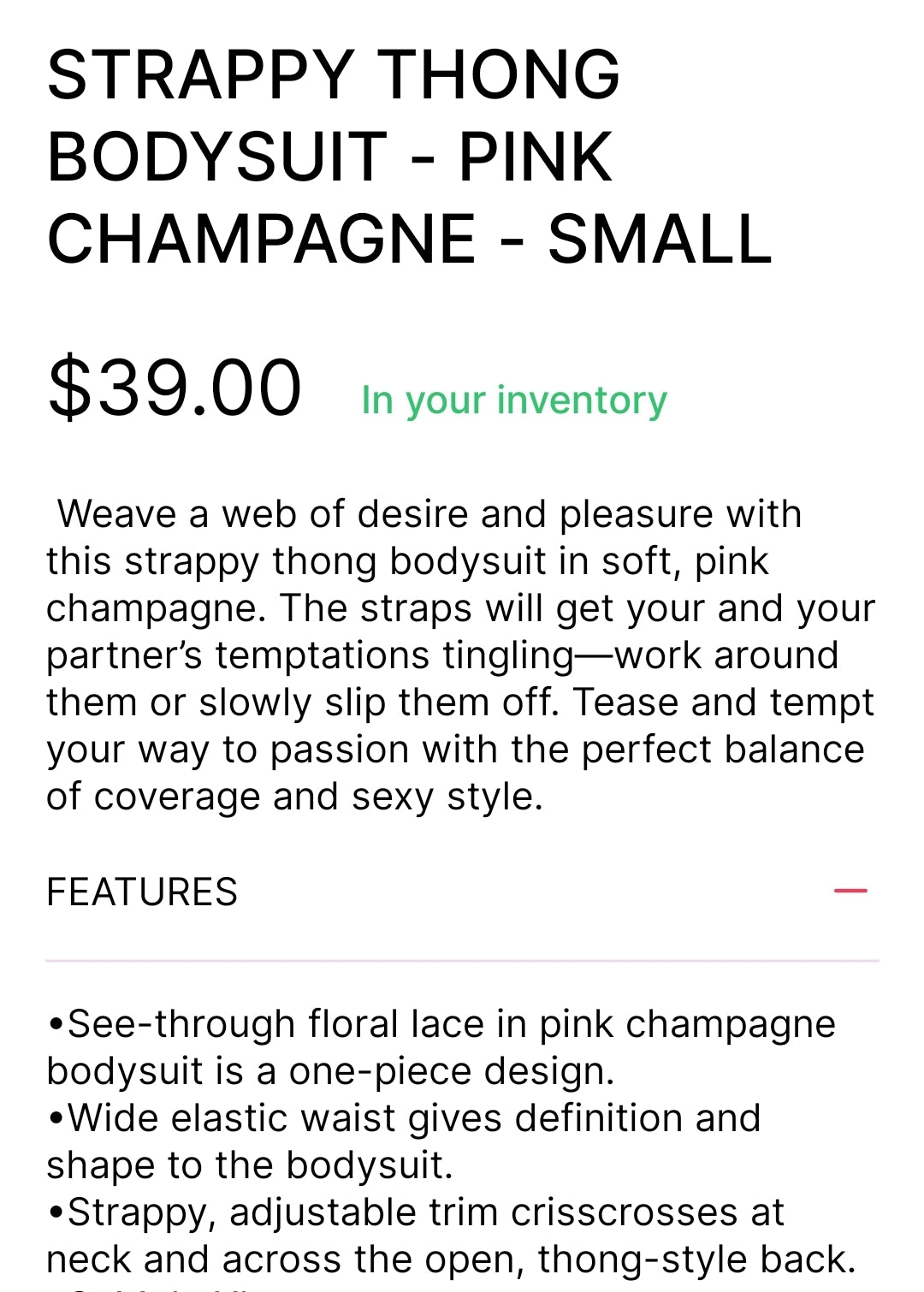 Strappy thong bodysuit