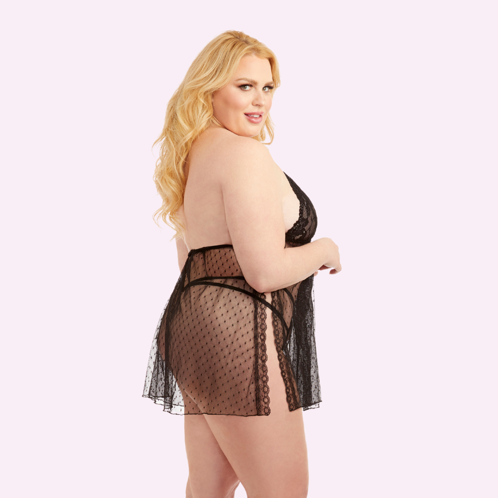 Sheer Halter Babydoll & Panty Set