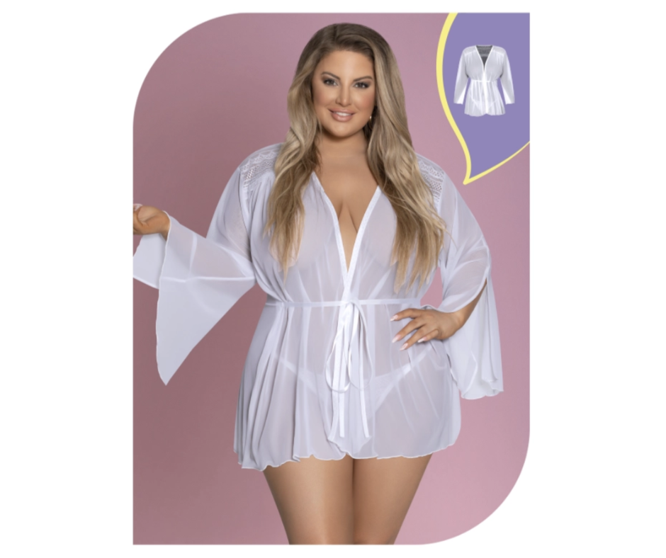 Magic Silk: Mesh Flowing Short Robe